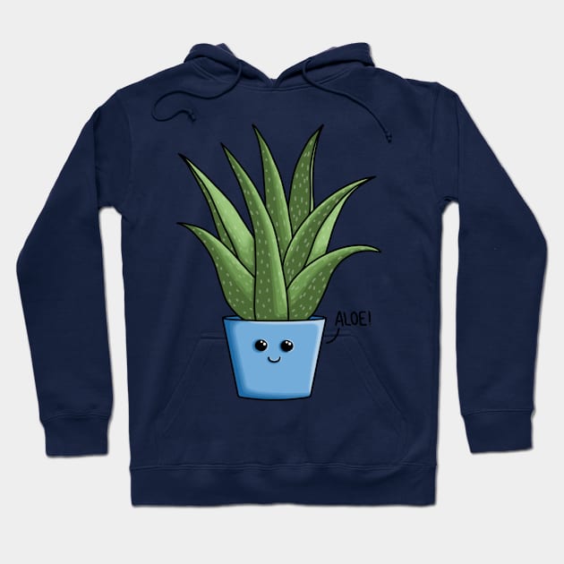 ALOE! how are you?, Happy Aloe Vera with pun Hoodie by AlmightyClaire